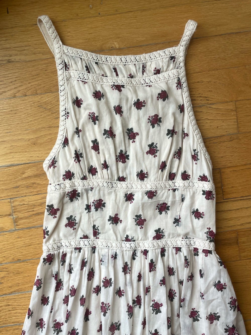 Free People White Maxi Dress with Pink Floral Print - Picture 2 of 3